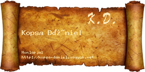 Kopsa Dániel névjegykártya